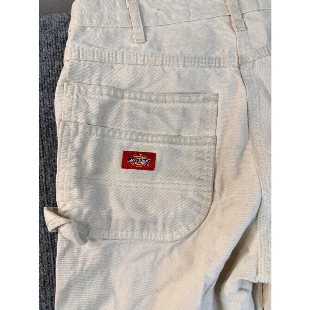 Dickies Carpenter Pants 32x30 Mens Cream White Heavyweight Workwear Stained Y2K